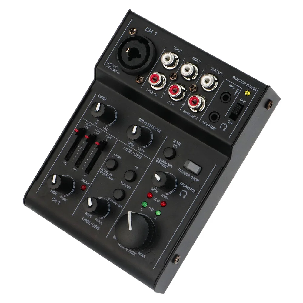 Fuluode Professional Audio Mixer 3 Channel Mixing Console 3 Band EQ Sound Card dj Karaoke Mixer For power amp Phone Instrument
Fuluode Professional Audio Mixer 3 Channel Mixing Console 3 Band EQ Sound Card dj Karaoke Mixer For power amp Phone Instrument