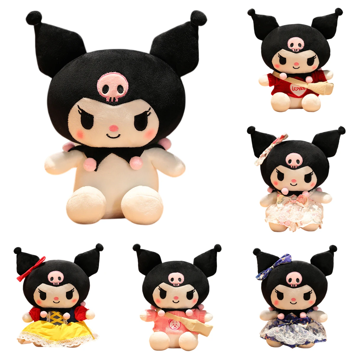 Милая плюшевая игрушка Kuromi с одеждой, набивная кукла Kuromi с юбкой, свитер, милые плюшевые игрушки, подарок на день рождения для девочки
Милая плюшевая игрушка Kuromi с одеждой, набивная кукла Kuromi с юбкой, свитер, милые плюшевые игрушки, подарок на день рождения для девочки