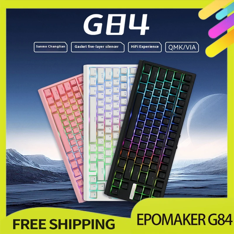 Epomaker G84 Keyboard Bluetooth Wireless RGB Hot Swapped Gasket 4000mah Mechanical Gaming Keyboard Customized Accessory QMK/VIA
Epomaker G84 Keyboard Bluetooth Wireless RGB Hot Swapped Gasket 4000mah Mechanical Gaming Keyboard Customized Accessory QMK/VIA