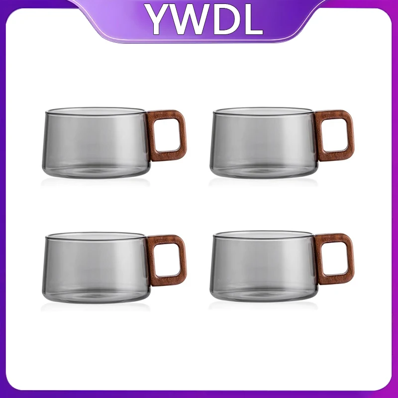 2/4pcs High Borosilicate Glass Coffee Mug Set Heat-resistant Teacup With Wood Handle Espresso Cup For Milk Latte Cappuccino Gift
2/4pcs High Borosilicate Glass Coffee Mug Set Heat-resistant Teacup With Wood Handle Espresso Cup For Milk Latte Cappuccino Gift