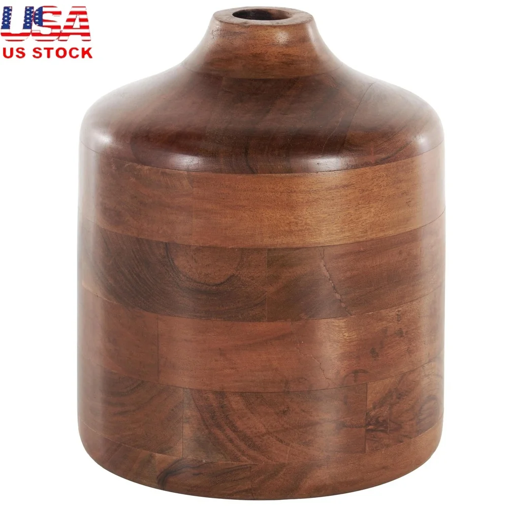 Bohemian Brown Wood Vase Mosaic Strips Decorative Acacia Centerpiece Indoor Décor 9 Inch Unique Artwork Gift
Bohemian Brown Wood Vase Mosaic Strips Decorative Acacia Centerpiece Indoor Décor 9 Inch Unique Artwork Gift