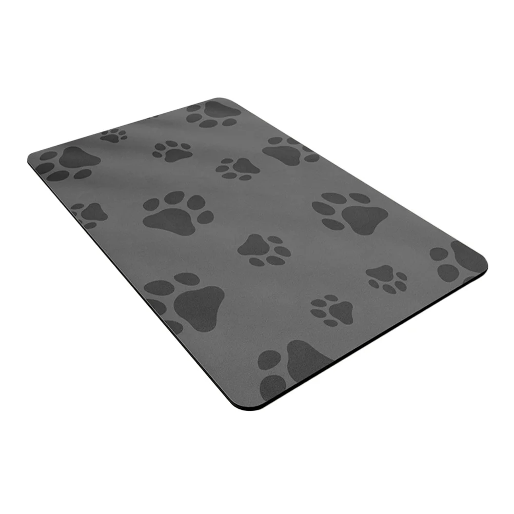Pet Feeding Mat Thick Absorbent Dog Paw Gray Non-Slip Quick Dry Reusable Food Water Bowl Mat Thick Pet Placemat 
Pet Feeding Mat Thick Absorbent Dog Paw Gray Non-Slip Quick Dry Reusable Food Water Bowl Mat Thick Pet Placemat