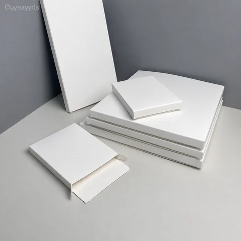 10pcs Flat White Cardboard Boxes Universal Packaging Storage Box For T-shirt Photos Jewelry Packaging Gift Box