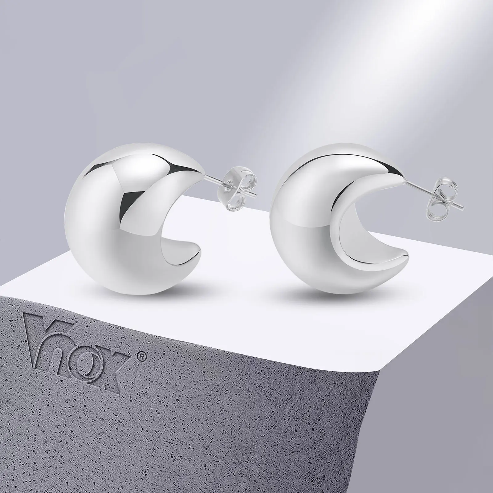 Vnox Trendy Moon Stud Earrings for Women,Glossy Stainless Steel Hollow C Shaped Earring Gifts Jewelry for Her, pendientes mujer
Vnox Trendy Moon Stud Earrings for Women,Glossy Stainless Steel Hollow C Shaped Earring Gifts Jewelry for Her, pendientes mujer