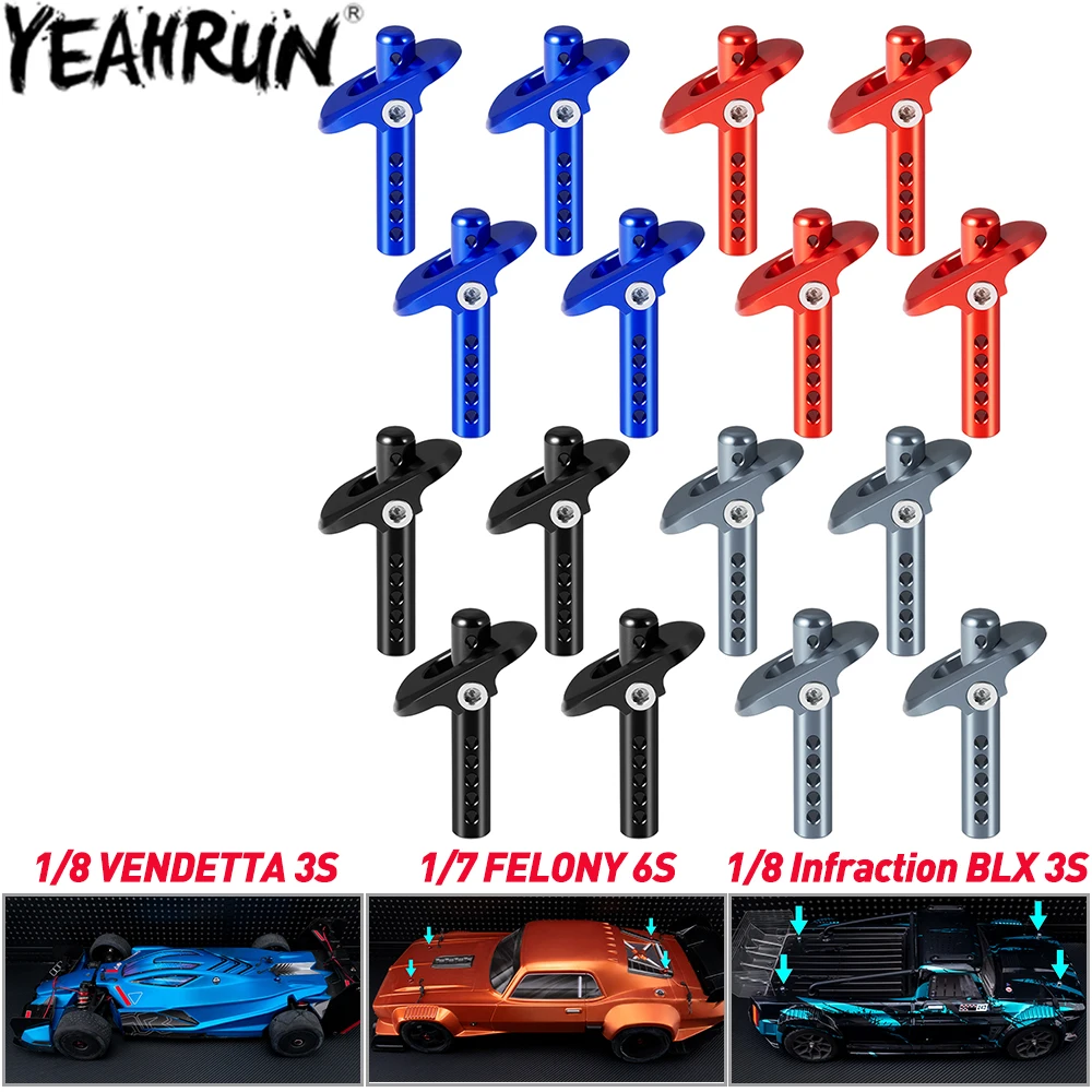YEAHRUN 4Pcs Aluminum Body Post Mount for A-RRMA 1/7 FELONY 6S, 1/8 VENDETTA 3S, 1/8 Infraction BLX 3S Upgrade Parts
YEAHRUN 4Pcs Aluminum Body Post Mount for A-RRMA 1/7 FELONY 6S, 1/8 VENDETTA 3S, 1/8 Infraction BLX 3S Upgrade Parts