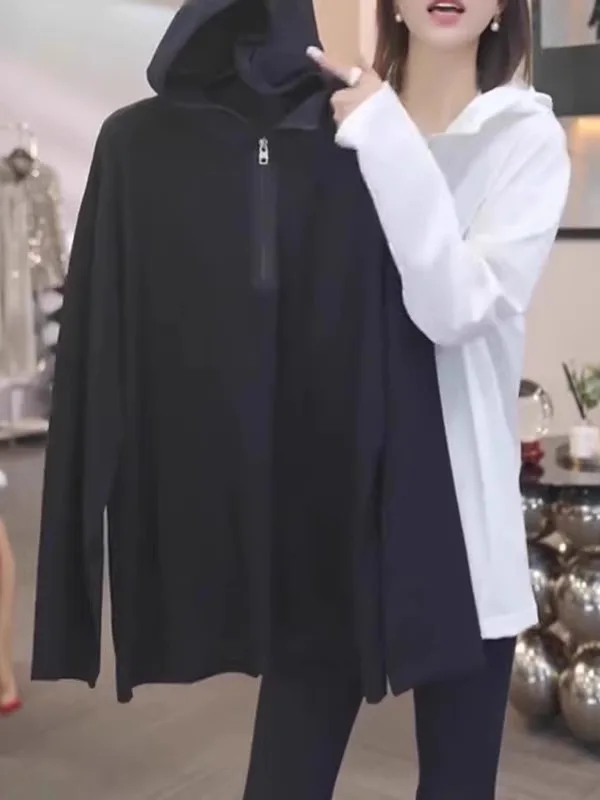 Белая женская толстовка с капюшоном на молнии, с длинными рукавами, весенняя, свободного кроя, удобная, больших размеров, в корейском стиле, креативный дизайн
Белая женская толстовка с капюшоном на молнии, с длинными рукавами, весенняя, свободного кроя, удобная, больших размеров, в корейском стиле, креативный дизайн