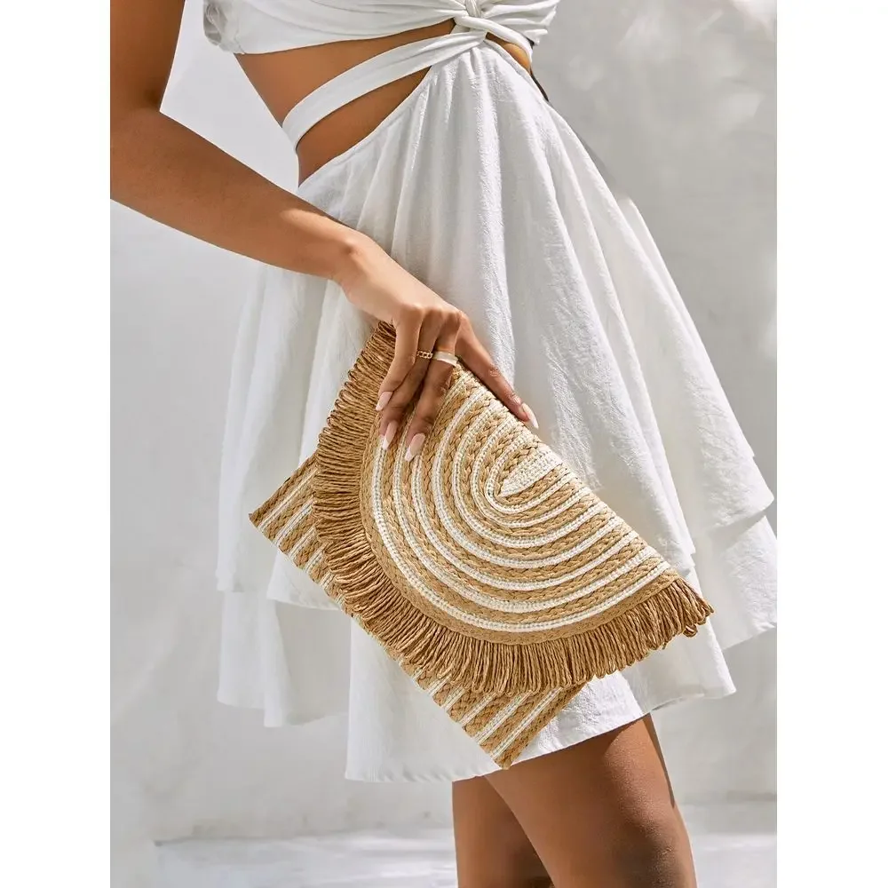 VCAY Womens Holiday Boho Fringed Stylish Woven Clutch Bag, Bohemia Style Bag For Women
VCAY Womens Holiday Boho Fringed Stylish Woven Clutch Bag, Bohemia Style Bag For Women
