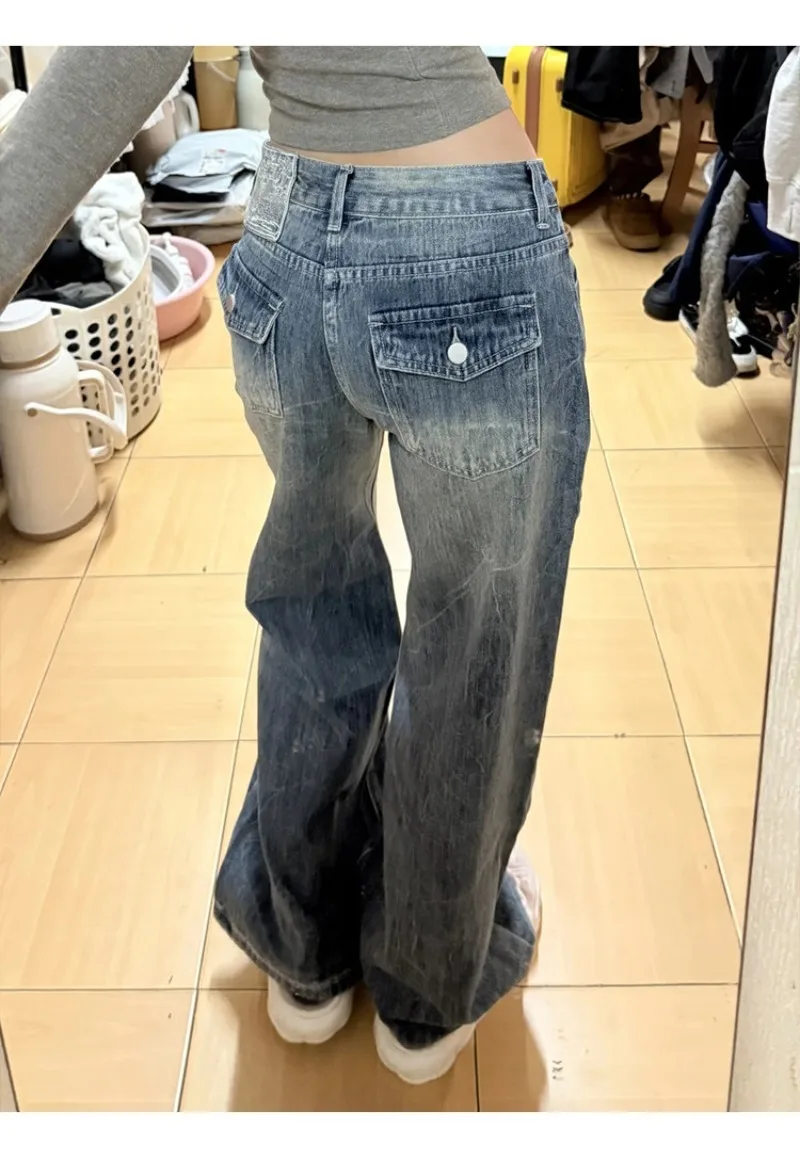 Retro Wide-leg Jeans Women's Spring 2026 New High-waisted Loose Straight Pants Streetwear Fashion Trashy Long Skater Trousers
Retro Wide-leg Jeans Women's Spring 2026 New High-waisted Loose Straight Pants Streetwear Fashion Trashy Long Skater Trousers
