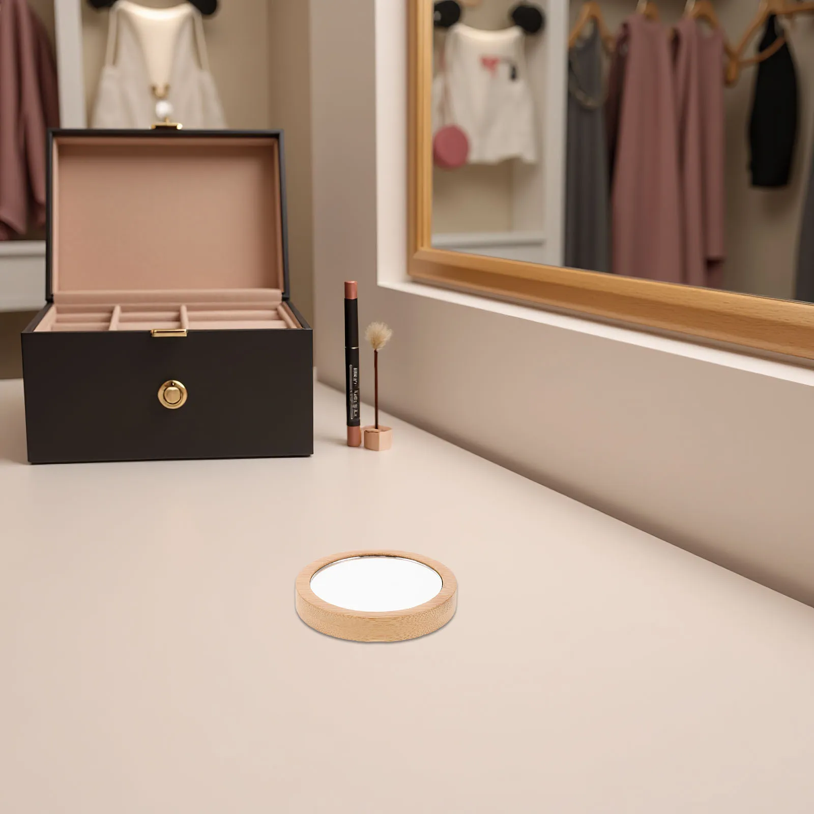 3Pcs Wooden Portable Makeup Mirrors Retro Mini Round Pocket Mirror for Travel Handbag Lightweight Clear Glass Surface
3Pcs Wooden Portable Makeup Mirrors Retro Mini Round Pocket Mirror for Travel Handbag Lightweight Clear Glass Surface