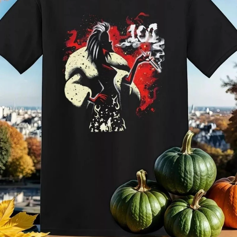 Disney Fugu Kruela 101 Pattern T-shirt - Black Casual Pure Cotton Shirt with Eye-catching Red and White Splash Design
Disney Fugu Kruela 101 Pattern T-shirt - Black Casual Pure Cotton Shirt with Eye-catching Red and White Splash Design