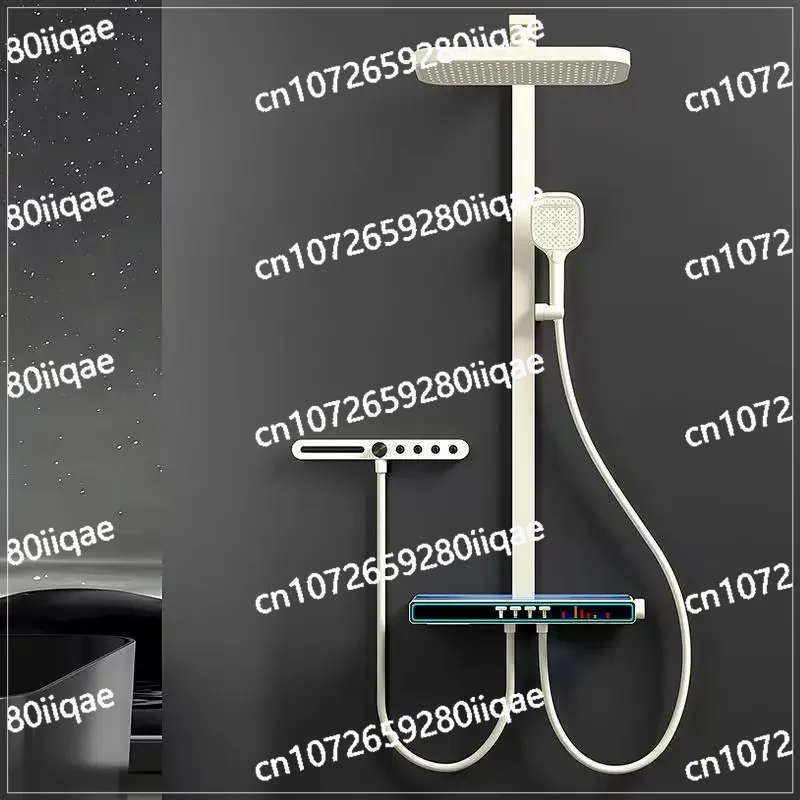 Водонепроницаемая душевая ванна с медным сердечником под давлением, новый роскошный набор насадок для душа с функцией Bluetooth и дисплеем с 4 клавишами
Водонепроницаемая душевая ванна с медным сердечником под давлением, новый роскошный набор насадок для душа с функцией Bluetooth и дисплеем с 4 клавишами