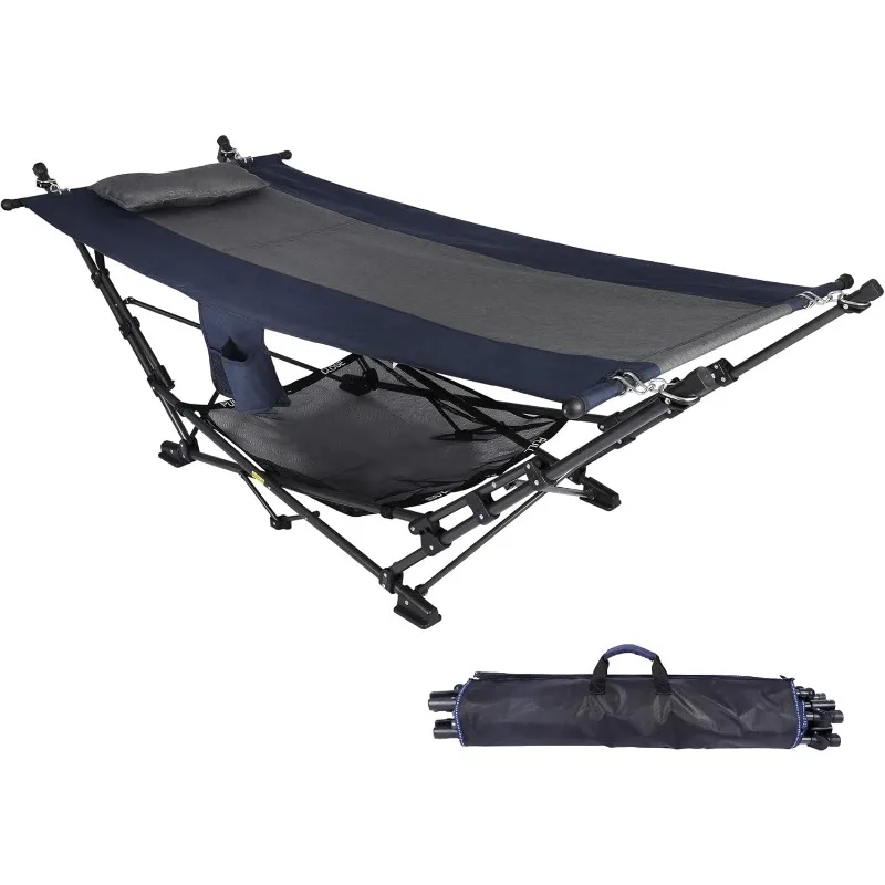 Portable Folding Hammock with Stand,Foldable Camping Hammock with Removable Pillow,Storage Net,Foldable Lounge
Portable Folding Hammock with Stand,Foldable Camping Hammock with Removable Pillow,Storage Net,Foldable Lounge