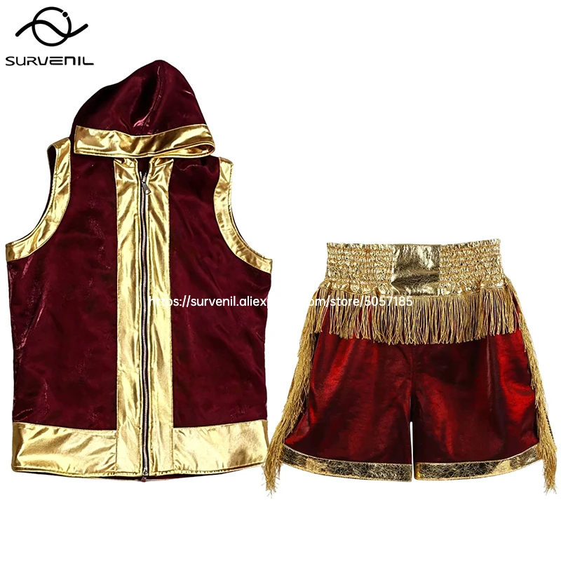 Professional Boxing Shorts and Shirts Set Men Women Kids Zip Hoodie Muay Thai Shorts Robe Sanda Wushu MMA Training Fight Uniform
Professional Boxing Shorts and Shirts Set Men Women Kids Zip Hoodie Muay Thai Shorts Robe Sanda Wushu MMA Training Fight Uniform