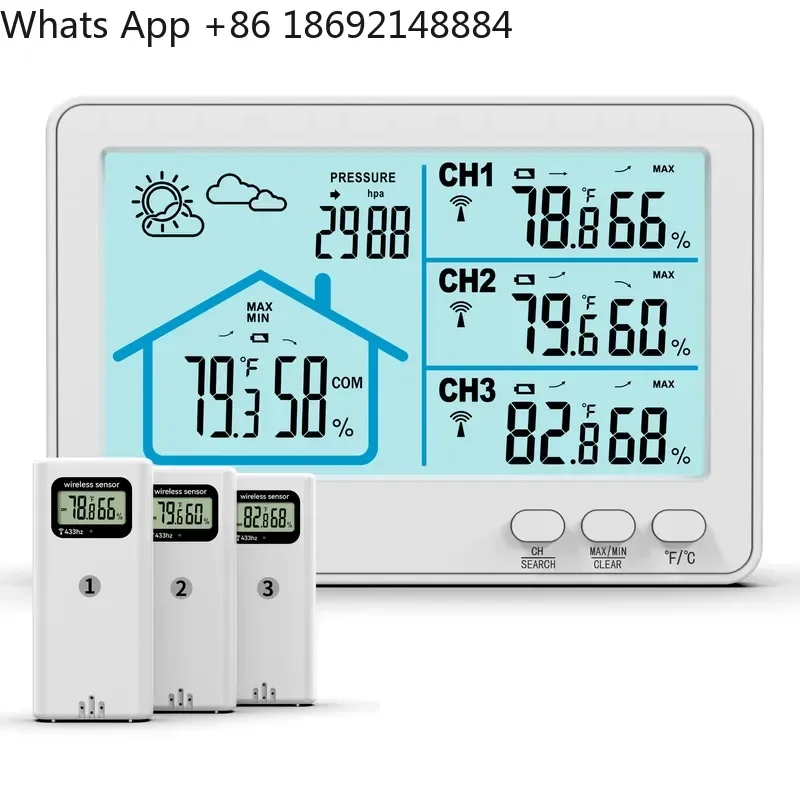 Wireless Weather Station with Color Screen for Indoor Outdoor Thermohygrometer Large Backlit Display Home Use Plug-in
Wireless Weather Station with Color Screen for Indoor Outdoor Thermohygrometer Large Backlit Display Home Use Plug-in