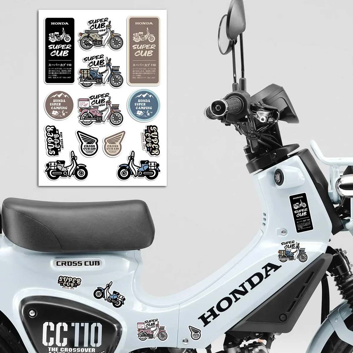 Honda Super Cub CC110 Camping Theme Stickers Motorcycle Decals Modification Stickers
Honda Super Cub CC110 Camping Theme Stickers Motorcycle Decals Modification Stickers