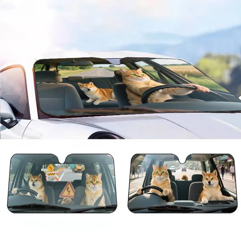 Cat Driver Cute Golden British Shorthair cats Funny Car SunShade Parasol Car Windshield Sun Shade UV Protection
Cat Driver Cute Golden British Shorthair cats Funny Car SunShade Parasol Car Windshield Sun Shade UV Protection