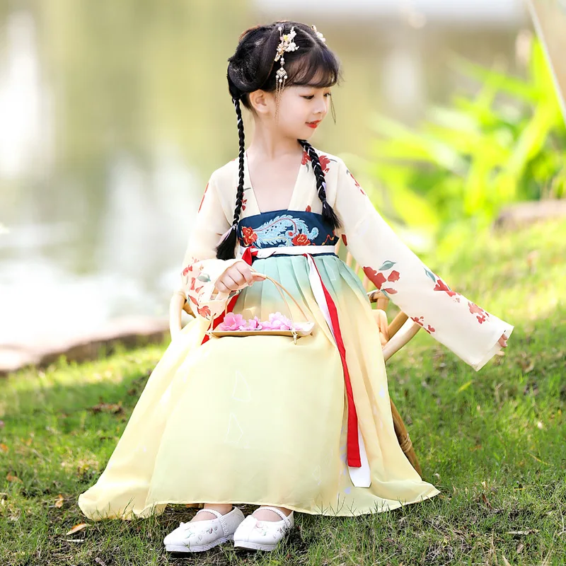 Summer Kids Chiffon Tang Suit Children Chinese Lovely Ancient Hanfu Girls Traditional Embroidery Perform Costumes
Summer Kids Chiffon Tang Suit Children Chinese Lovely Ancient Hanfu Girls Traditional Embroidery Perform Costumes