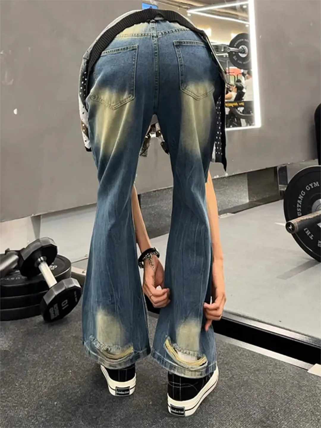 Retro Blue Lightning Pattern Ripped Jeans Men's Summer Design Washed Knife Thin Slimming Flared Pants Casual Wear
Retro Blue Lightning Pattern Ripped Jeans Men's Summer Design Washed Knife Thin Slimming Flared Pants Casual Wear