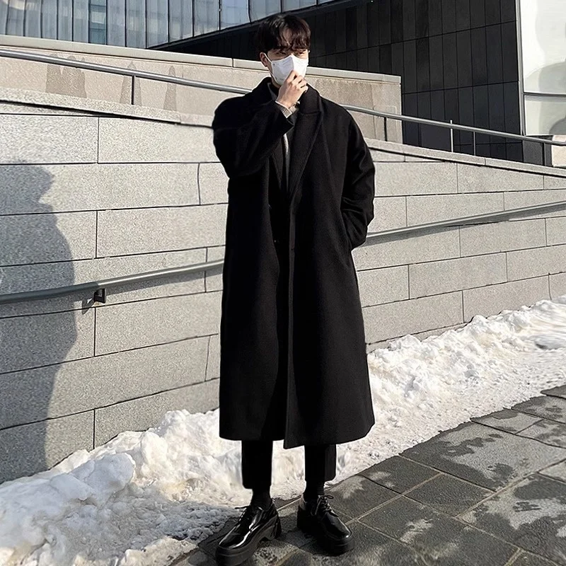 Korean Style Thickened Woolen Coat Men's Autumn Winter Cotton Added Long Jacket British Style Youthful Energy Standard Fit
Korean Style Thickened Woolen Coat Men's Autumn Winter Cotton Added Long Jacket British Style Youthful Energy Standard Fit