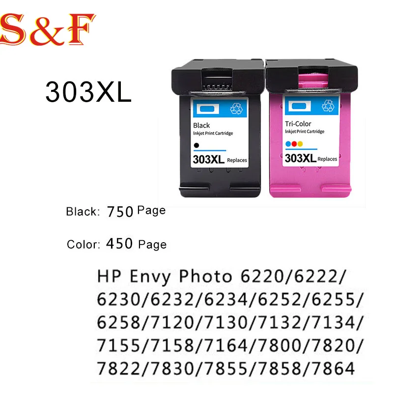 303XL Ink Cartridge for HP303 Replacement For HP 303 xl Envy Photo 6220 6222 6230 6232 6234 6252 6255 6258 7120 7130 713 Printer
303XL Ink Cartridge for HP303 Replacement For HP 303 xl Envy Photo 6220 6222 6230 6232 6234 6252 6255 6258 7120 7130 713 Printer