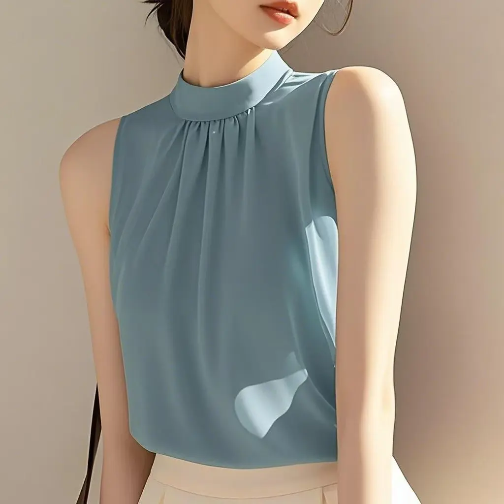 Женская летняя модная блузка из синего шифона в корейском стиле, свободного кроя, с круглым вырезом, высокого качества
Женская летняя модная блузка из синего шифона в корейском стиле, свободного кроя, с круглым вырезом, высокого качества