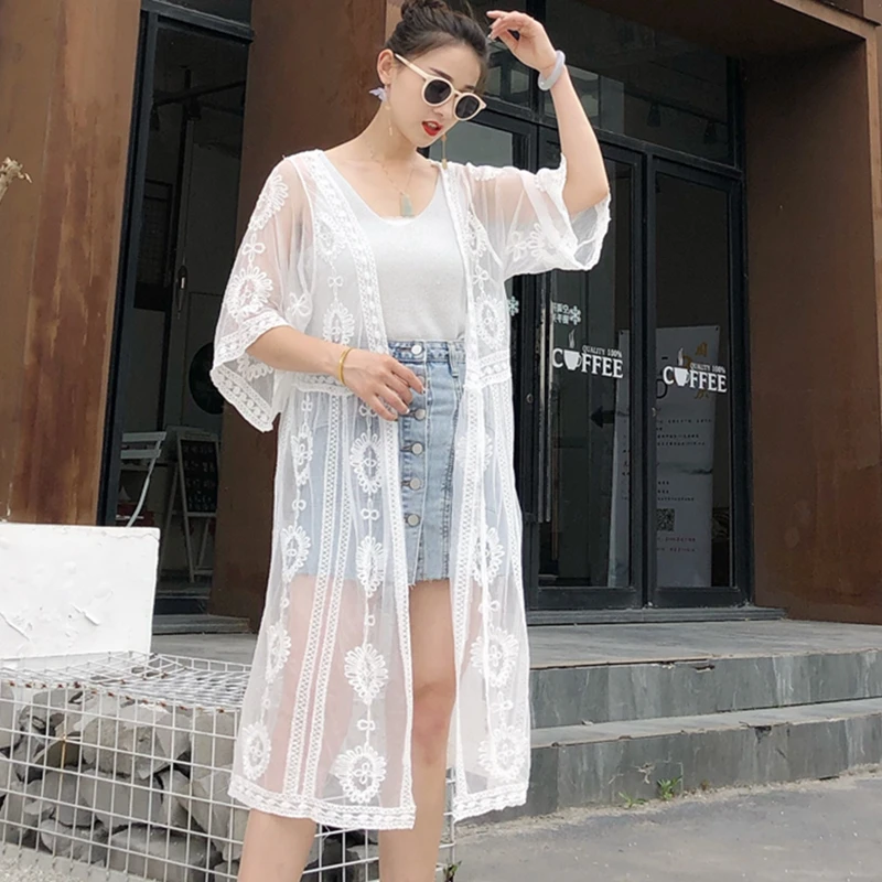 Sexy Lace See Through Cardigan Women's Sunscreen Clothing Casual Loose White Embroidered Beach Long Shirt Spring Summer 2023 New
Sexy Lace See Through Cardigan Women's Sunscreen Clothing Casual Loose White Embroidered Beach Long Shirt Spring Summer 2023 New