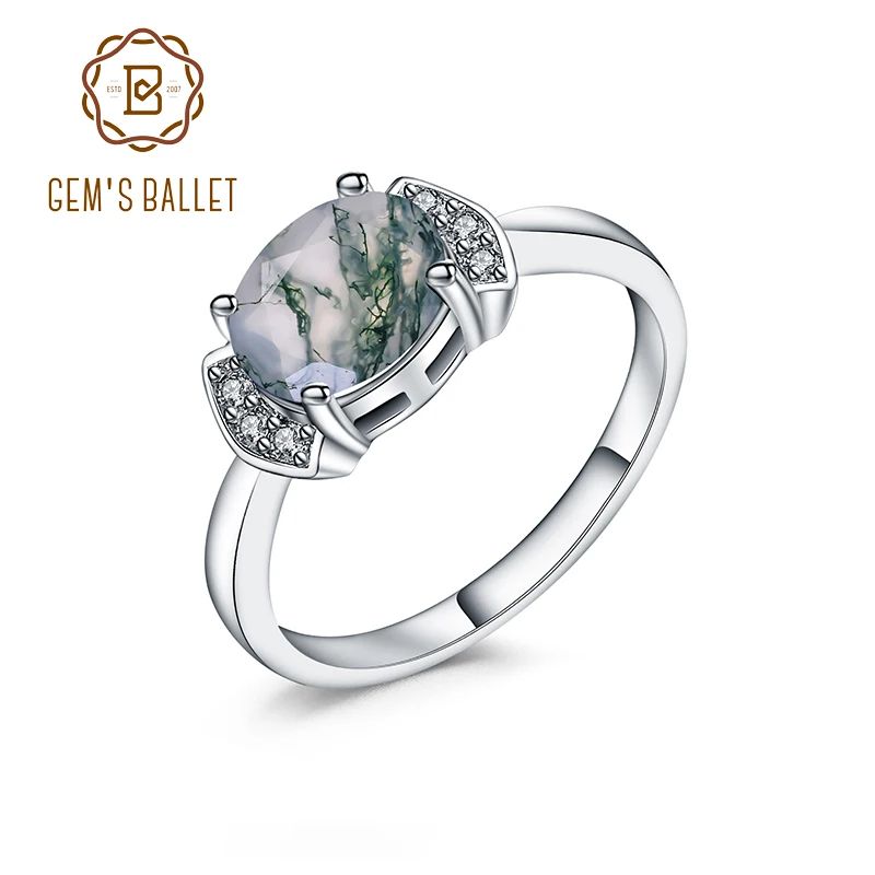 GEM'S BALLET Elegant Gemstone Ring 1.8Ct Oval Cut Moss Agate Vintage Engagement Rings in 925 Sterling Silver Gift For Her
GEM'S BALLET Elegant Gemstone Ring 1.8Ct Oval Cut Moss Agate Vintage Engagement Rings in 925 Sterling Silver Gift For Her