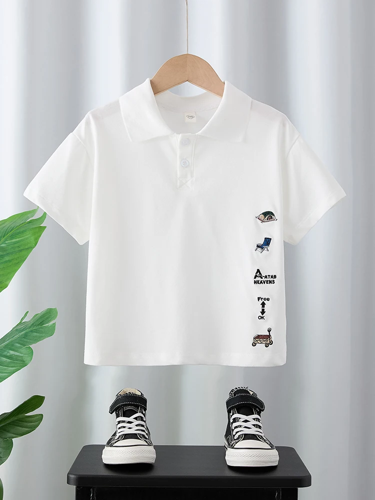 Boys Summer 2025 New Medium and Large Children's Tops Thin Tent Embroidered Short-Sleeved T-Shirt Fashionable Versatile Casual Polo Shirt
Boys Summer 2025 New Medium and Large Children's Tops Thin Tent Embroidered Short-Sleeved T-Shirt Fashionable Versatile Casual Polo Shirt
