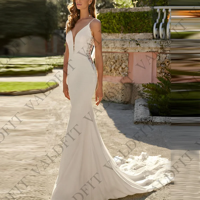 Customized Long Ivory Beach Mermaid Beach Satin Wedding Dresses Bridal Gown with Train Vestidos De Novia Boda
Customized Long Ivory Beach Mermaid Beach Satin Wedding Dresses Bridal Gown with Train Vestidos De Novia Boda