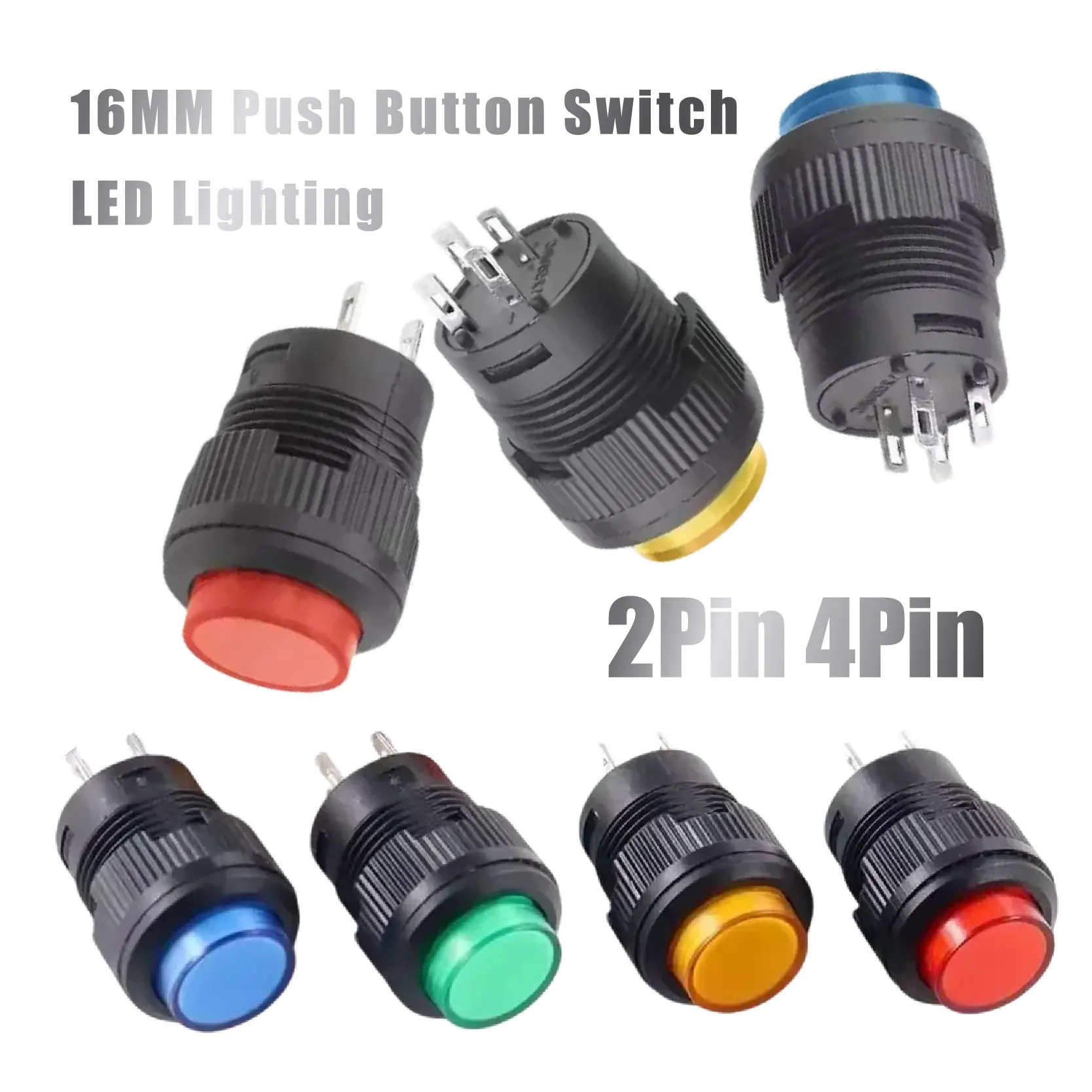 16 мм, 4 цвета, мгновенный кнопочный переключатель, светодиодное освещение, 4 контакта, без подсветки, 2 контакта, R16-503/AD R16-503/BD, самосброс/самоблокировка
16 мм, 4 цвета, мгновенный кнопочный переключатель, светодиодное освещение, 4 контакта, без подсветки, 2 контакта, R16-503/AD R16-503/BD, самосброс/самоблокировка