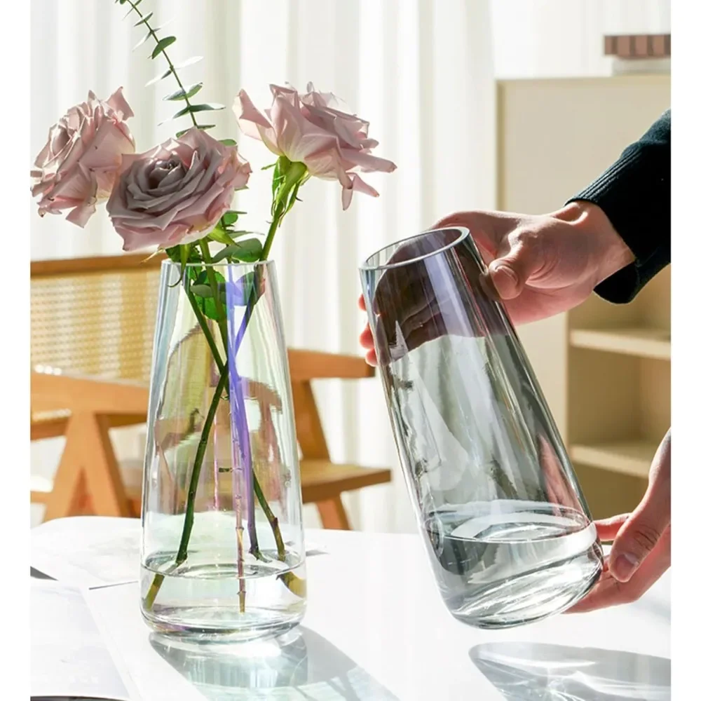 Modern Glass Vase Irised Crystal Clear Glass Vase for Home Office Decor (Crystal Grey) home decoration aesthetic room decor
Modern Glass Vase Irised Crystal Clear Glass Vase for Home Office Decor (Crystal Grey) home decoration aesthetic room decor