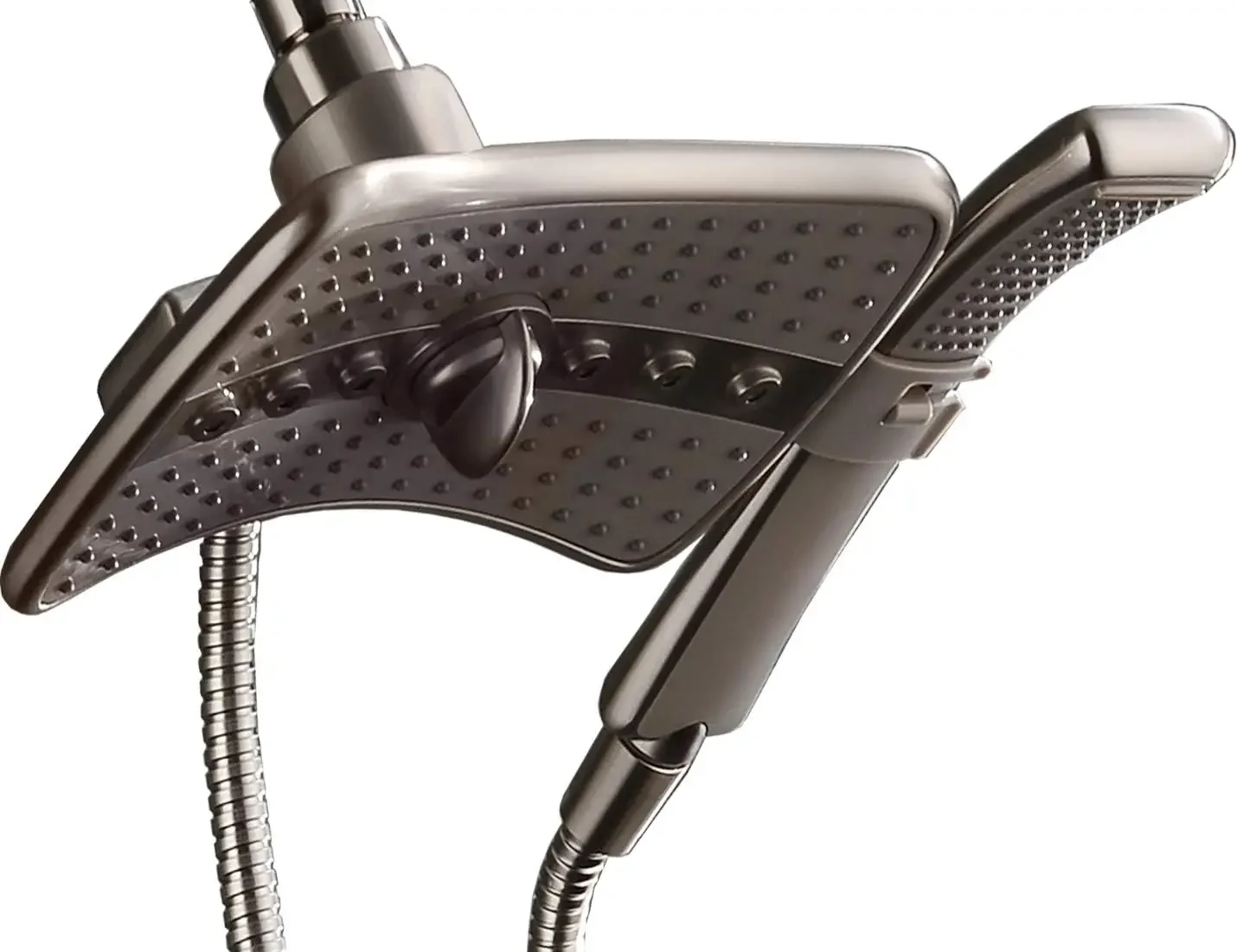 BRIGHT SHOWERS Brushed Nickel Shower Combo - Fixed and Handheld Heads With Grey Faceplates
BRIGHT SHOWERS Brushed Nickel Shower Combo - Fixed and Handheld Heads With Grey Faceplates