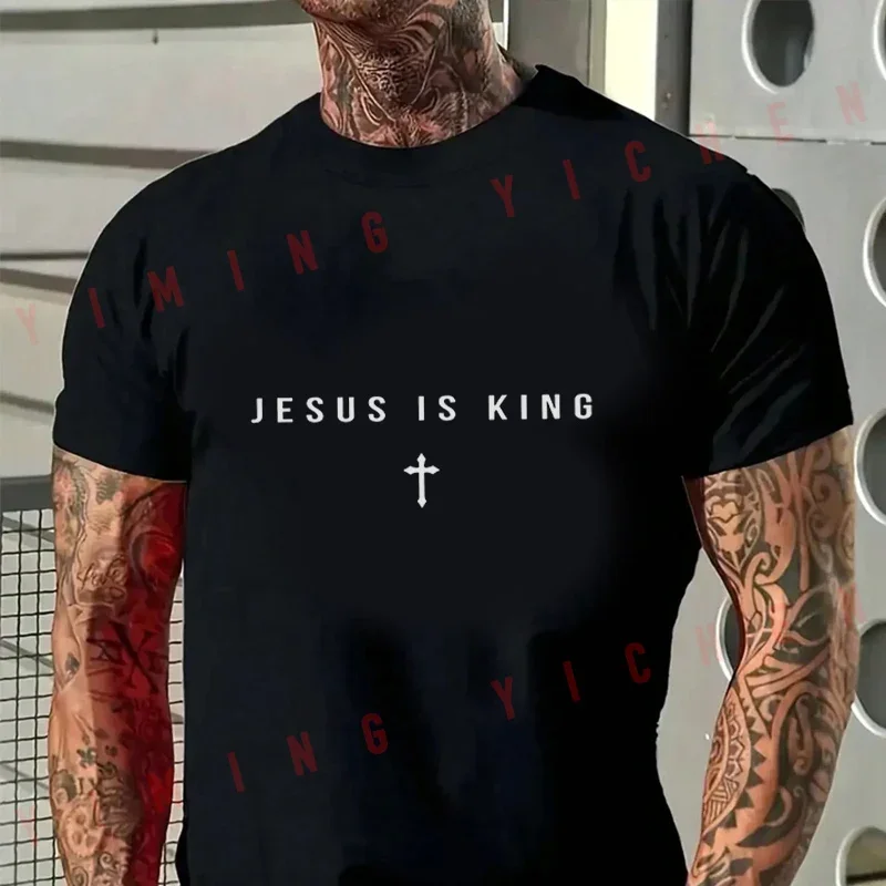 Jesus Is King Cross Christian Minimalist Religious Christ Moto Men's Casual Moto T-Shirt Cotton Short Sleeve Summer Tops
Jesus Is King Cross Christian Minimalist Religious Christ Moto Men's Casual Moto T-Shirt Cotton Short Sleeve Summer Tops