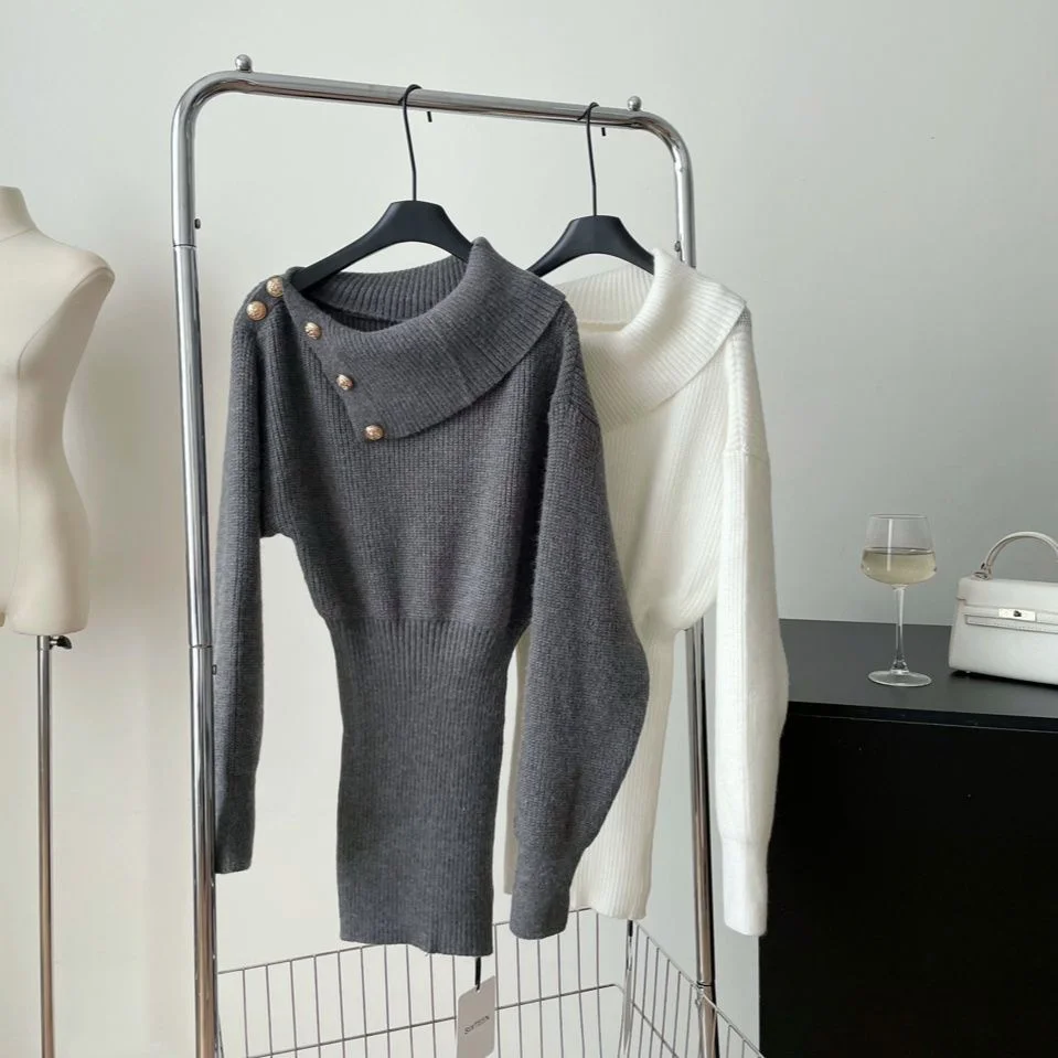 Knitted Dress Women's Autumn Winter New Fashion Off Shoulder Sweater Dress Versatile Temperament Bodycon Mini Commute Dress
Knitted Dress Women's Autumn Winter New Fashion Off Shoulder Sweater Dress Versatile Temperament Bodycon Mini Commute Dress
