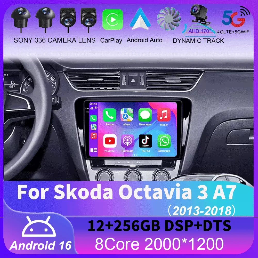 For Skoda Octavia 3 A7 2013 - 2018 Android 16 Carplay Auto 4G+WIFI GPS Car Radio Navigation Multimedia Video Player Stereo BT
For Skoda Octavia 3 A7 2013 - 2018 Android 16 Carplay Auto 4G+WIFI GPS Car Radio Navigation Multimedia Video Player Stereo BT