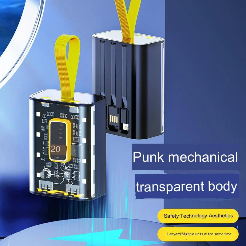 10000mah Power Bank Mobile Power Supply With Cable Charging Bank Transparent Mech Punk Large Capacity Fast Charge
10000mah Power Bank Mobile Power Supply With Cable Charging Bank Transparent Mech Punk Large Capacity Fast Charge