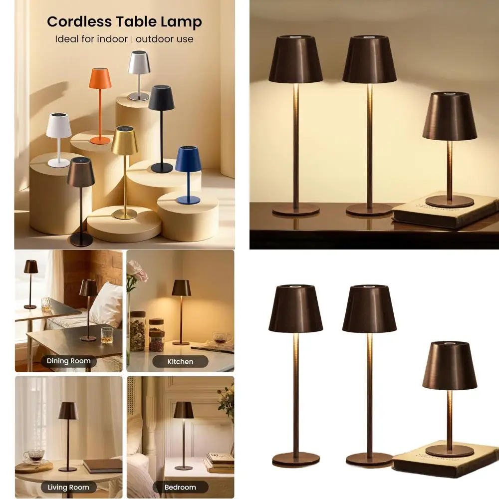 Портативная перезаряжаемая настольная лампа с 3 цветовыми температурами и пошаговым регулированием яркости, подходит для ужина, рабочего стола, кафе, использования на открытом воздухе (Brush
Портативная перезаряжаемая настольная лампа с 3 цветовыми температурами и пошаговым регулированием яркости, подходит для ужина, рабочего стола, кафе, использования на открытом воздухе (Brush