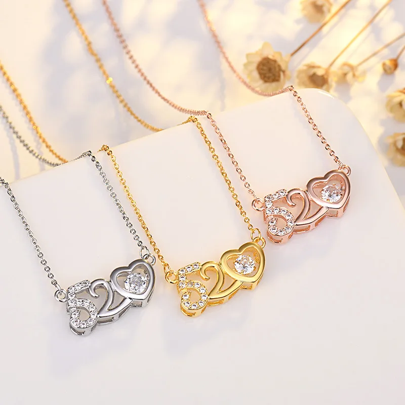 520 Digital Necklace for Women, Pure Silver Clavicle Chain with Heart-Shaped Pendant, Valentine's Day Gift for Girlfriend
520 Digital Necklace for Women, Pure Silver Clavicle Chain with Heart-Shaped Pendant, Valentine's Day Gift for Girlfriend