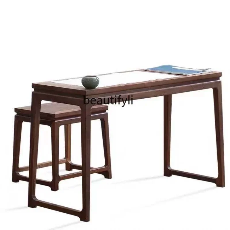 Стол и стулья из черного ореха Guqin, новый китайский стол Zen Guzheng, Китайская каллиграфия, живопись, обучающая специальная мебель
Стол и стулья из черного ореха Guqin, новый китайский стол Zen Guzheng, Китайская каллиграфия, живопись, обучающая специальная мебель