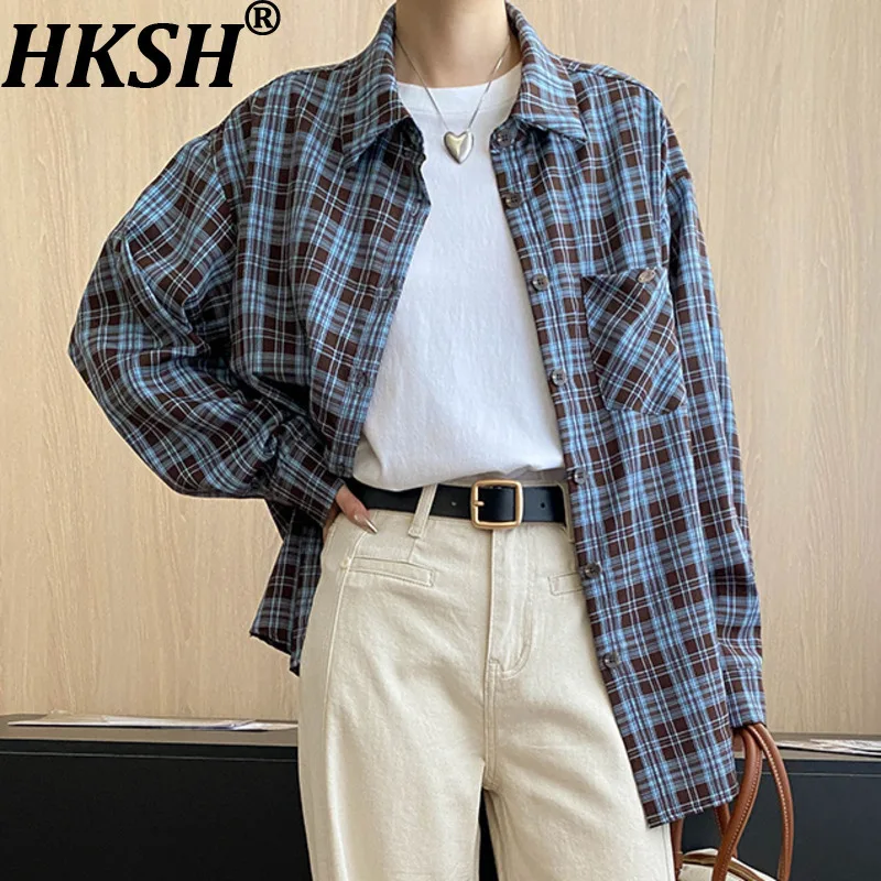 HKSH Spring Autumn New Women Shirt Contrast Color Plaid Design Turn-down Collar Long Sleeve Pocket Y2K Trendy Casual Top HK11027
HKSH Spring Autumn New Women Shirt Contrast Color Plaid Design Turn-down Collar Long Sleeve Pocket Y2K Trendy Casual Top HK11027