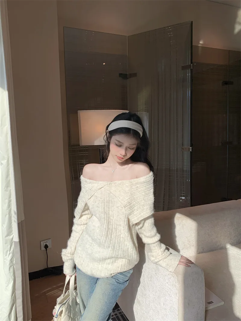 Свитер женский вязаный Laid-ba с открытыми плечами, свободного кроя, двусторонний, весна 2026, с эффектом похудения, премиум-класса
Свитер женский вязаный Laid-ba с открытыми плечами, свободного кроя, двусторонний, весна 2026, с эффектом похудения, премиум-класса