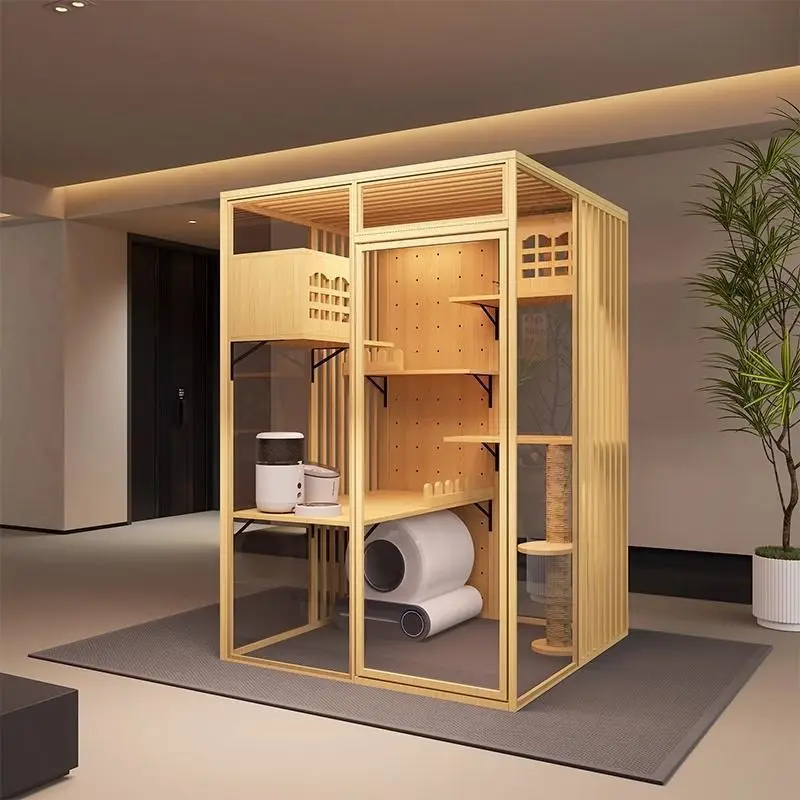 Panoramic cat villa cabinet indoor household solid wood luxury house can be placed automatic litter box glass
Panoramic cat villa cabinet indoor household solid wood luxury house can be placed automatic litter box glass
