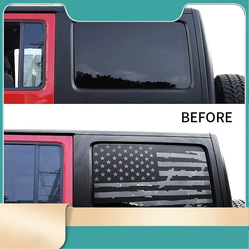Hardtop Window USA Distressed Flag Decals American Flag Stickers For Jeep Wrangler 2011-2017 JK 4 Door, 1 Pair-N31R
Hardtop Window USA Distressed Flag Decals American Flag Stickers For Jeep Wrangler 2011-2017 JK 4 Door, 1 Pair-N31R