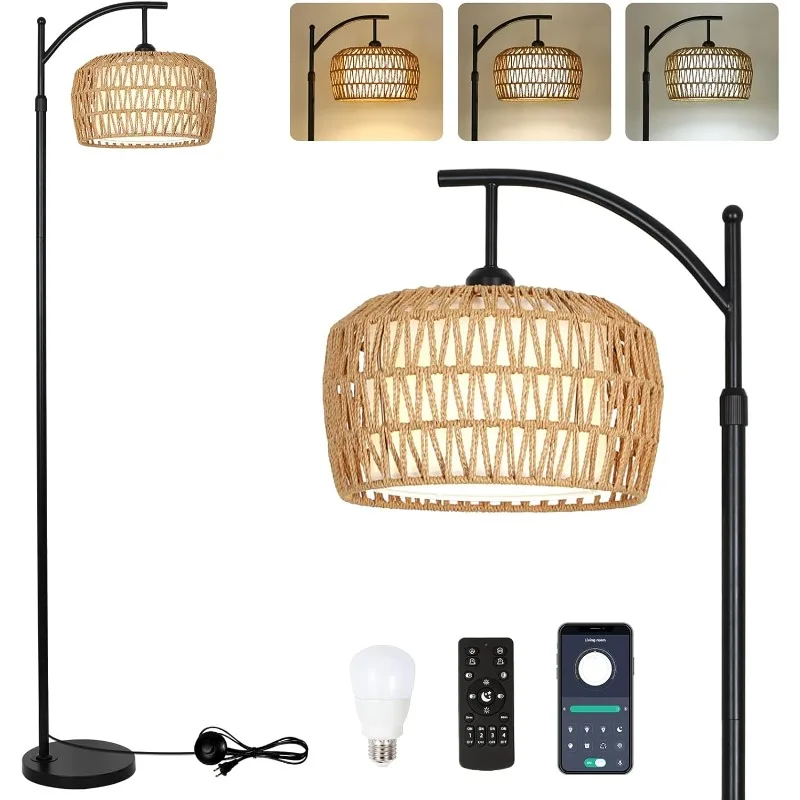 Торшер Arc с дистанционным управлением, Торшер из ротанга с регулируемой яркостью и светодиодной лампочкой, Высокий столб в стиле бохо для фермерского дома с абажурами из ротанга и ткани
Торшер Arc с дистанционным управлением, Торшер из ротанга с регулируемой яркостью и светодиодной лампочкой, Высокий столб в стиле бохо для фермерского дома с абажурами из ротанга и ткани