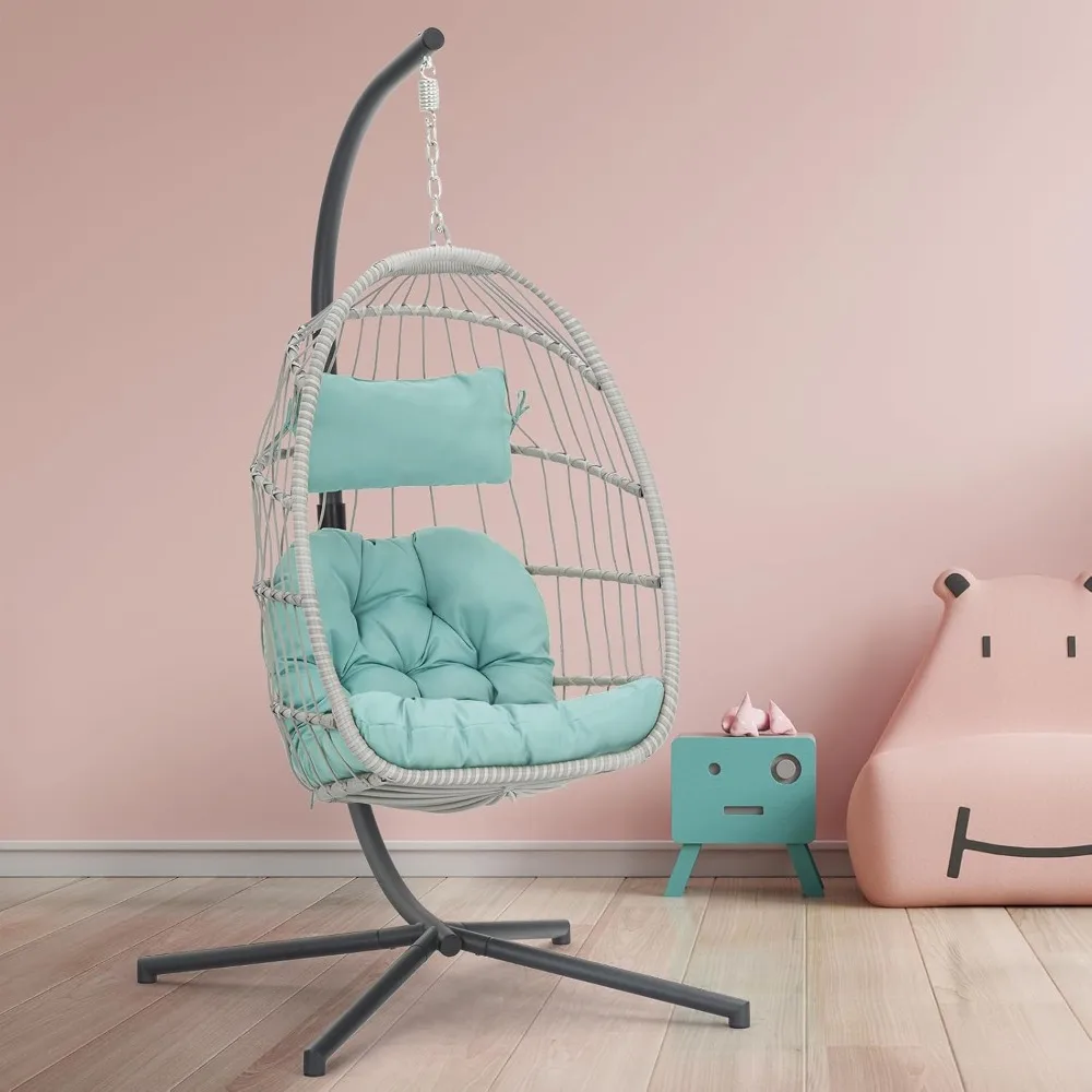 Patio Wicker Hanging Chair with Stand Hammock Egg Chairs with UV Resistant Cushion and Aluminum Frame for Bedroom Balcony Garden
Patio Wicker Hanging Chair with Stand Hammock Egg Chairs with UV Resistant Cushion and Aluminum Frame for Bedroom Balcony Garden