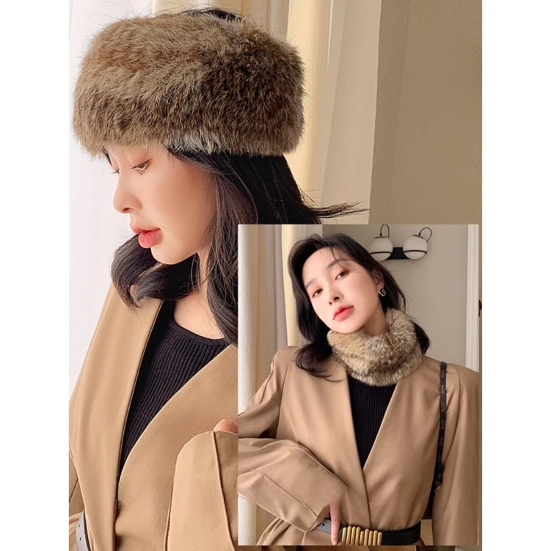 Ladies' rabbit fur woven elastic fur scarf, hat dual-purpose headband, winter real hair neck cover scarf
Ladies' rabbit fur woven elastic fur scarf, hat dual-purpose headband, winter real hair neck cover scarf