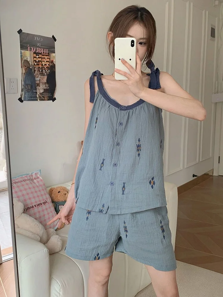 Sweet Retro Chinese Sle Women's Summer Spwear Set Strapl Vest orts Outfit Cotton Polyester Blend Comfortable Home C...
Sweet Retro Chinese Sle Women's Summer Spwear Set Strapl Vest orts Outfit Cotton Polyester Blend Comfortable Home C...