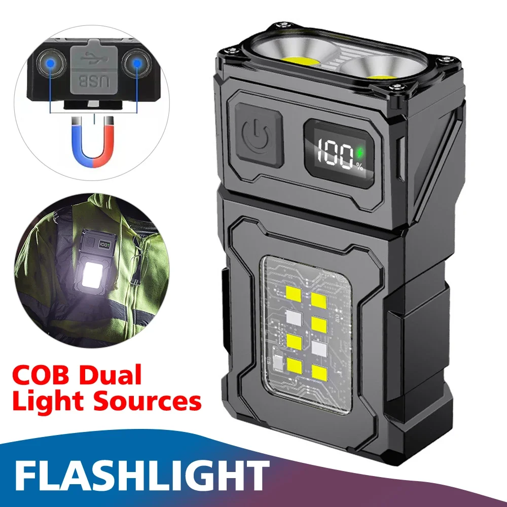 Metal Clip Camping Lantern 90 Rotatable keychain Flashlight Sensor Headlight 800LM Type-C Rechargeable Work Light With Magnet
Metal Clip Camping Lantern 90 Rotatable keychain Flashlight Sensor Headlight 800LM Type-C Rechargeable Work Light With Magnet