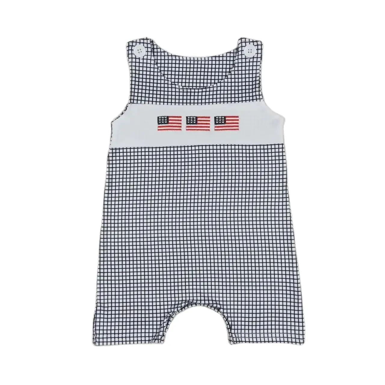 SR1001 Good Quality Baby Boy Clothes Sleeves Top Embroidery Flag Black And White Plaid Print With Jumpsuit Children Clothes
SR1001 Good Quality Baby Boy Clothes Sleeves Top Embroidery Flag Black And White Plaid Print With Jumpsuit Children Clothes