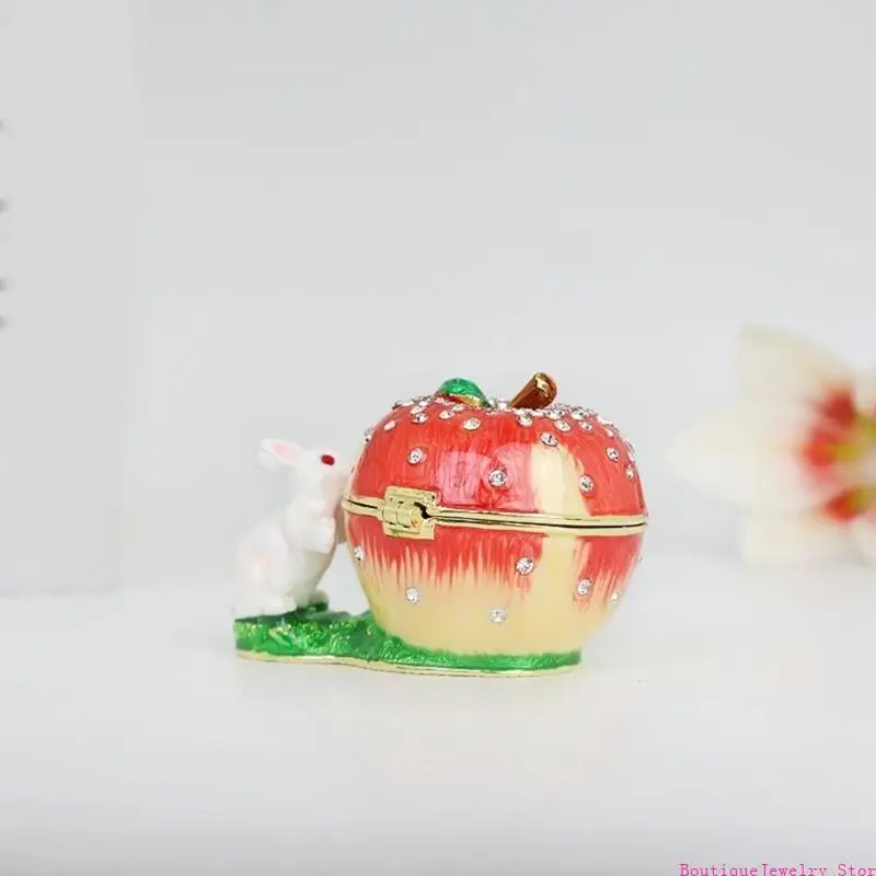 E1PE Luxurious Alloy Jewelry Box Featuring Enamel Squirrel Fruit Design And Sparkling Diamonds Jewelry Organizers
E1PE Luxurious Alloy Jewelry Box Featuring Enamel Squirrel Fruit Design And Sparkling Diamonds Jewelry Organizers